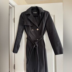 Express Women's Elegant Black Trench Coat